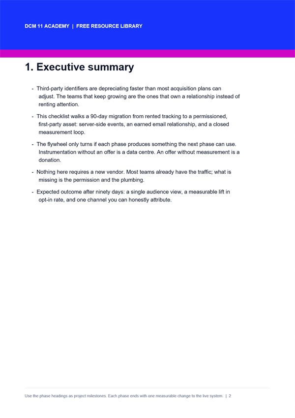 First-Party Data Flywheel Checklist - first page preview